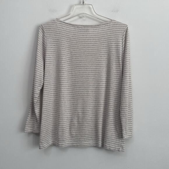 Vineyard Vines Womens Tee L Boat Neck 3/4 Sleeve Preppy Stripes Casual Pullover - Picture 8 of 8